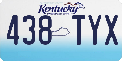 KY license plate 438TYX
