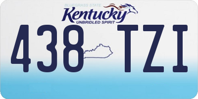 KY license plate 438TZI