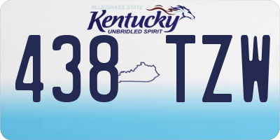 KY license plate 438TZW