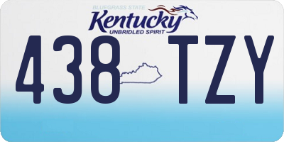 KY license plate 438TZY