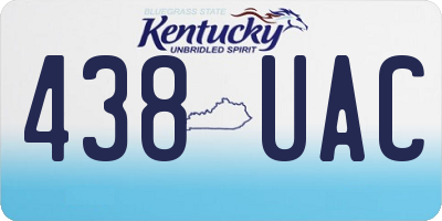 KY license plate 438UAC