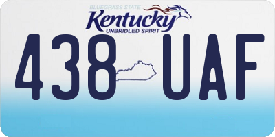 KY license plate 438UAF