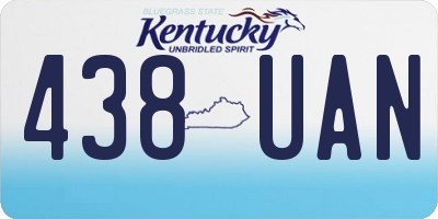 KY license plate 438UAN