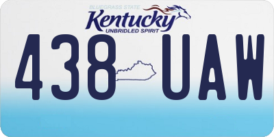 KY license plate 438UAW