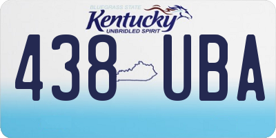 KY license plate 438UBA