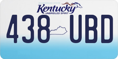 KY license plate 438UBD