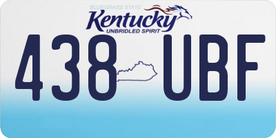 KY license plate 438UBF
