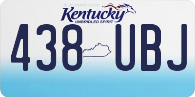KY license plate 438UBJ