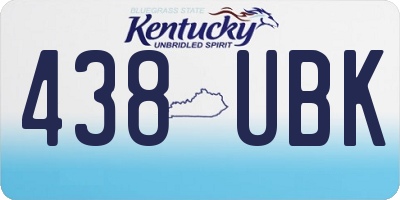 KY license plate 438UBK