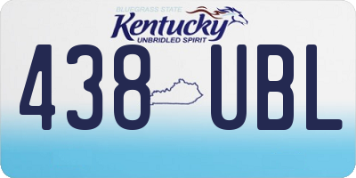 KY license plate 438UBL