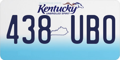 KY license plate 438UBO