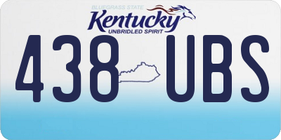 KY license plate 438UBS