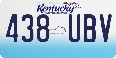 KY license plate 438UBV