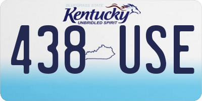 KY license plate 438USE