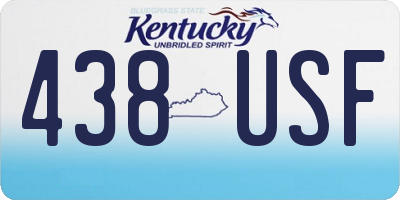 KY license plate 438USF