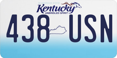KY license plate 438USN