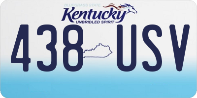 KY license plate 438USV
