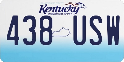 KY license plate 438USW