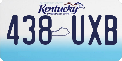 KY license plate 438UXB