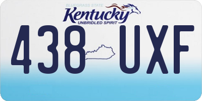 KY license plate 438UXF