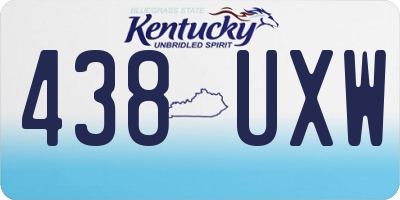 KY license plate 438UXW