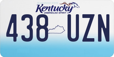 KY license plate 438UZN
