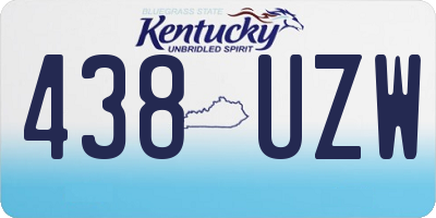 KY license plate 438UZW