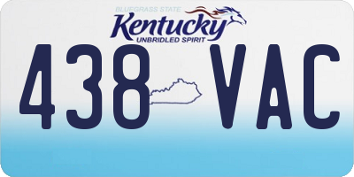 KY license plate 438VAC