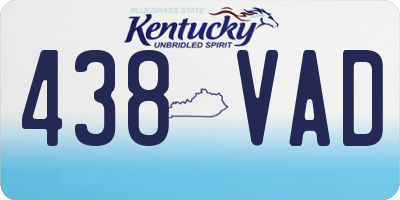 KY license plate 438VAD
