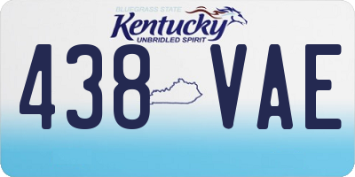 KY license plate 438VAE
