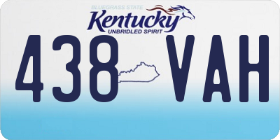 KY license plate 438VAH
