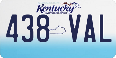 KY license plate 438VAL