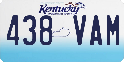 KY license plate 438VAM