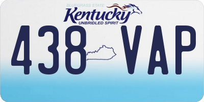 KY license plate 438VAP