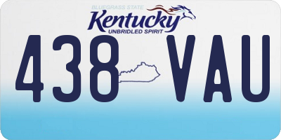 KY license plate 438VAU