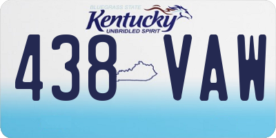 KY license plate 438VAW