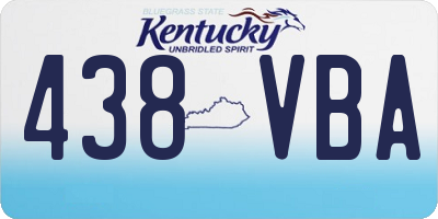 KY license plate 438VBA