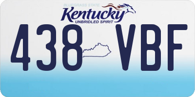 KY license plate 438VBF