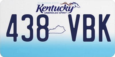 KY license plate 438VBK