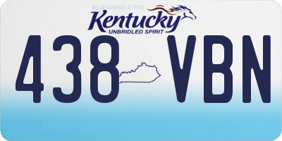KY license plate 438VBN