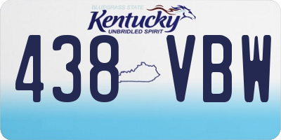 KY license plate 438VBW