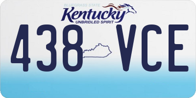 KY license plate 438VCE