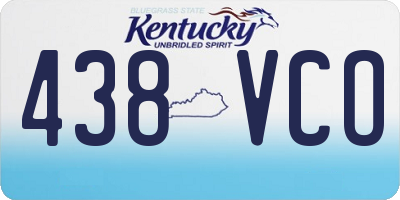 KY license plate 438VCO
