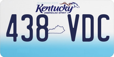 KY license plate 438VDC