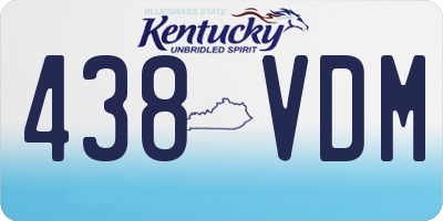 KY license plate 438VDM