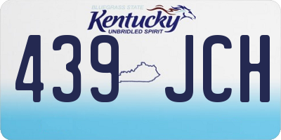 KY license plate 439JCH