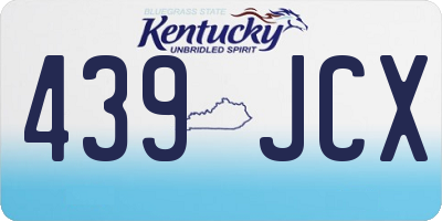 KY license plate 439JCX
