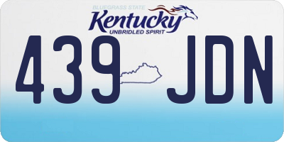 KY license plate 439JDN