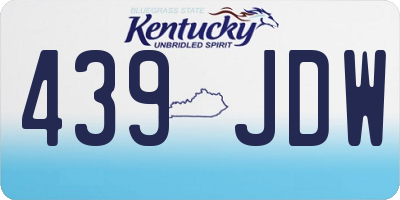 KY license plate 439JDW