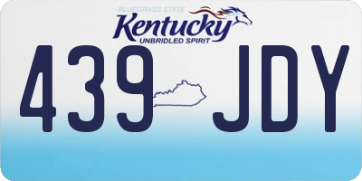 KY license plate 439JDY